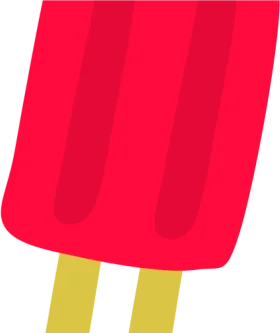Refreshing Summer Delight Popsicle Clipart - Bright Red Frozen Treat Graphic