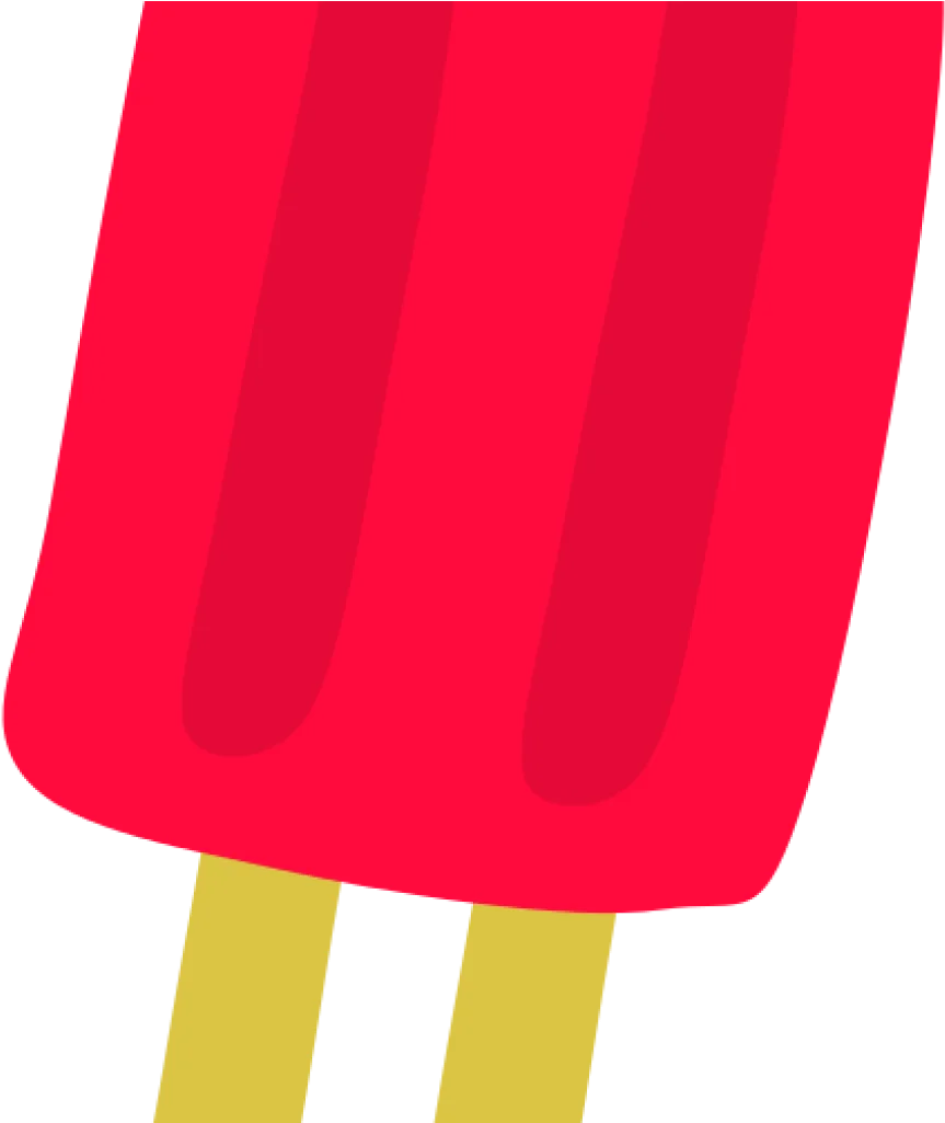 Refreshing Summer Delight Popsicle Clipart - Bright Red Frozen Treat Graphic