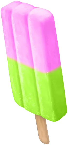 Refreshing Two-Tone Pink and Green Summer Treat Popsicle Clipart Design