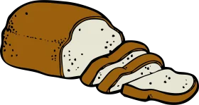 Rustic Bread Loaf Clipart: Freshly Baked Sliced Bakery Illustration