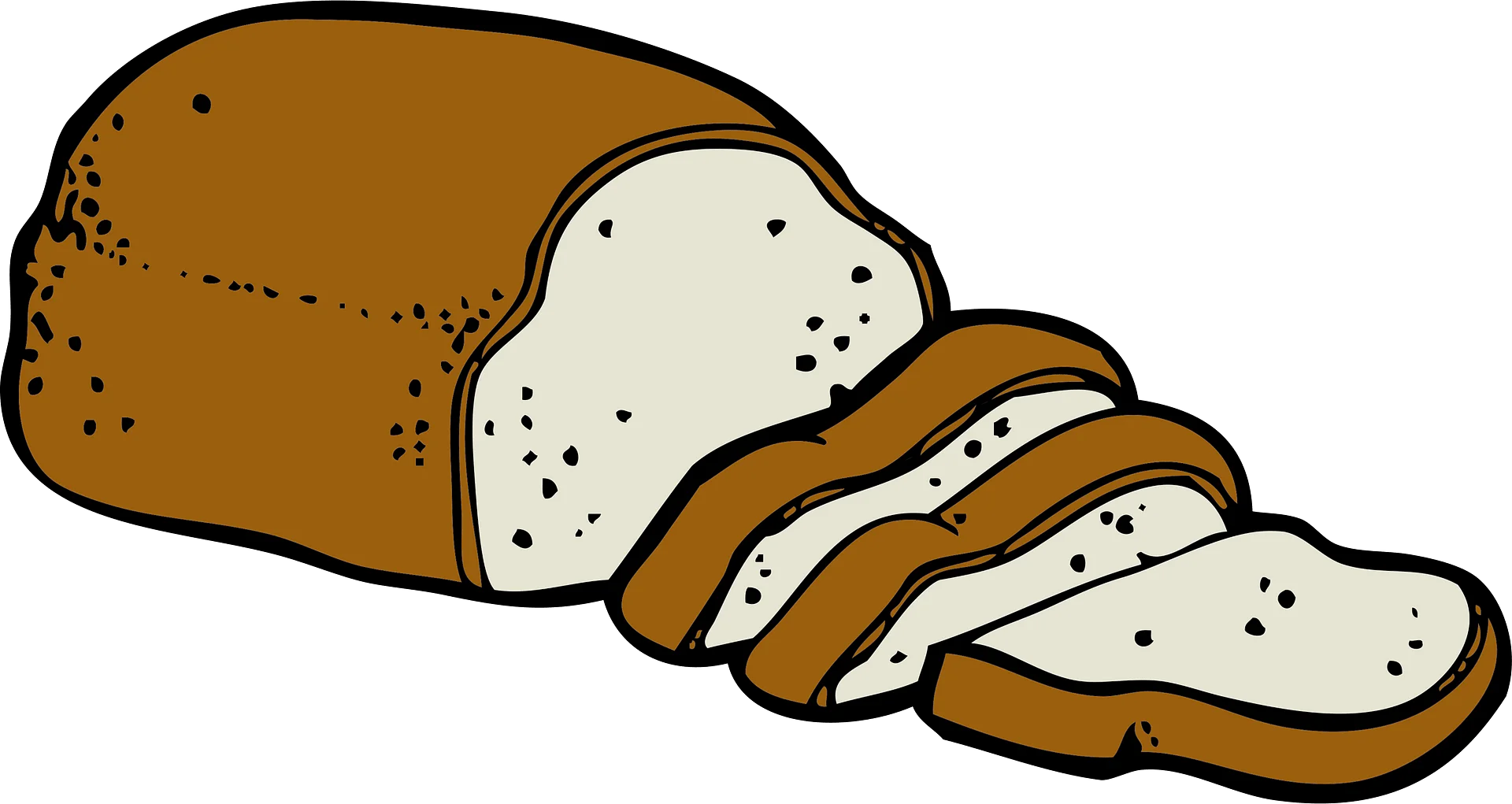 Rustic Bread Loaf Clipart: Freshly Baked Sliced Bakery Illustration
