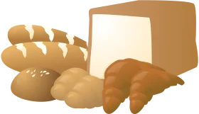 Rustic Bread Selection Clipart Showcasing Artisanal Bakery Varieties