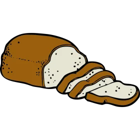 Rustic Country Loaf Bread Clipart with Artisan Sliced Bread Illustration