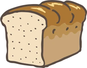 Rustic Hand-Drawn Bread Loaf Clipart Illustration with Soft Texture