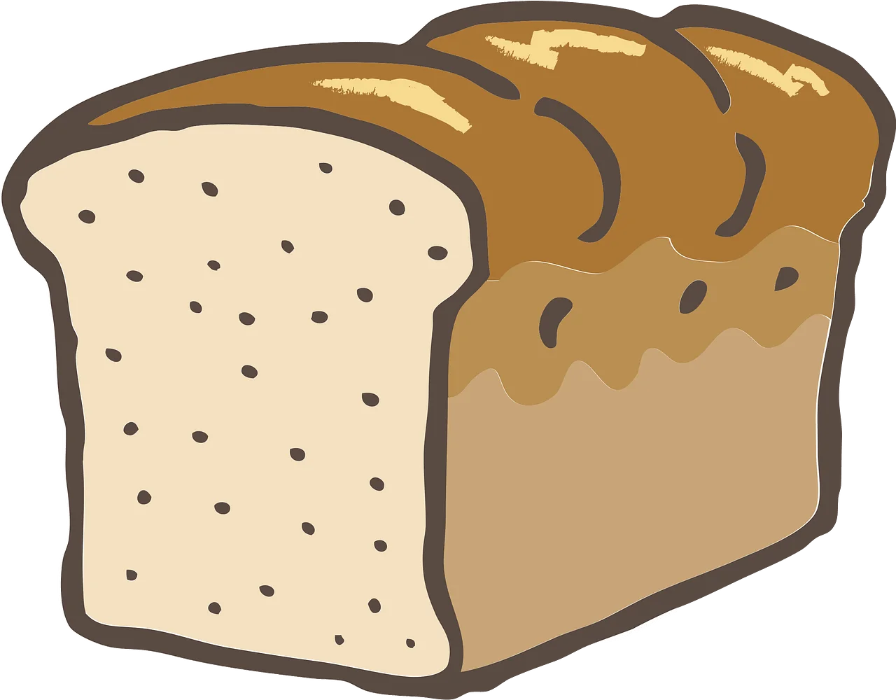Rustic Hand-Drawn Bread Loaf Clipart Illustration with Soft Texture