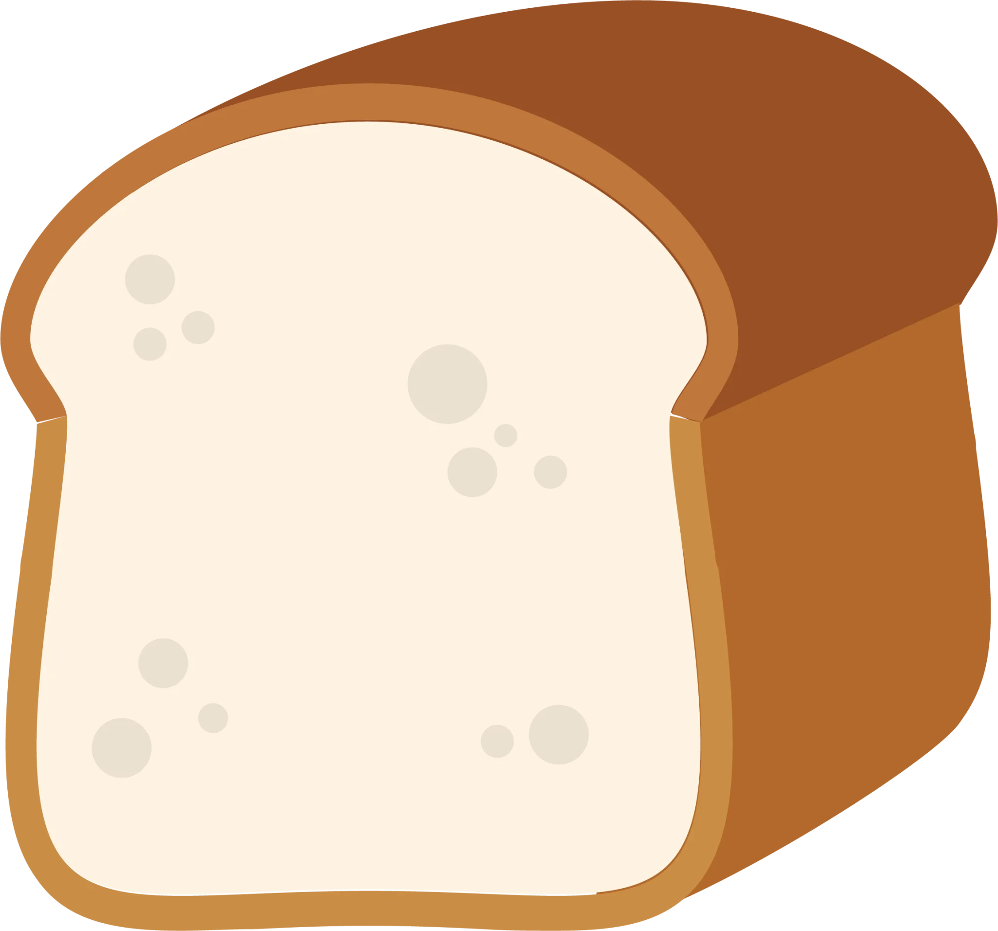 Soft and Fluffy White Bread Loaf Clipart Illustration with Warm Golden Crust