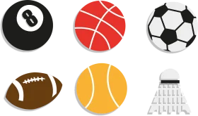 Sports Equipment Collection: A Comprehensive Clipart Illustration of Athletic Balls