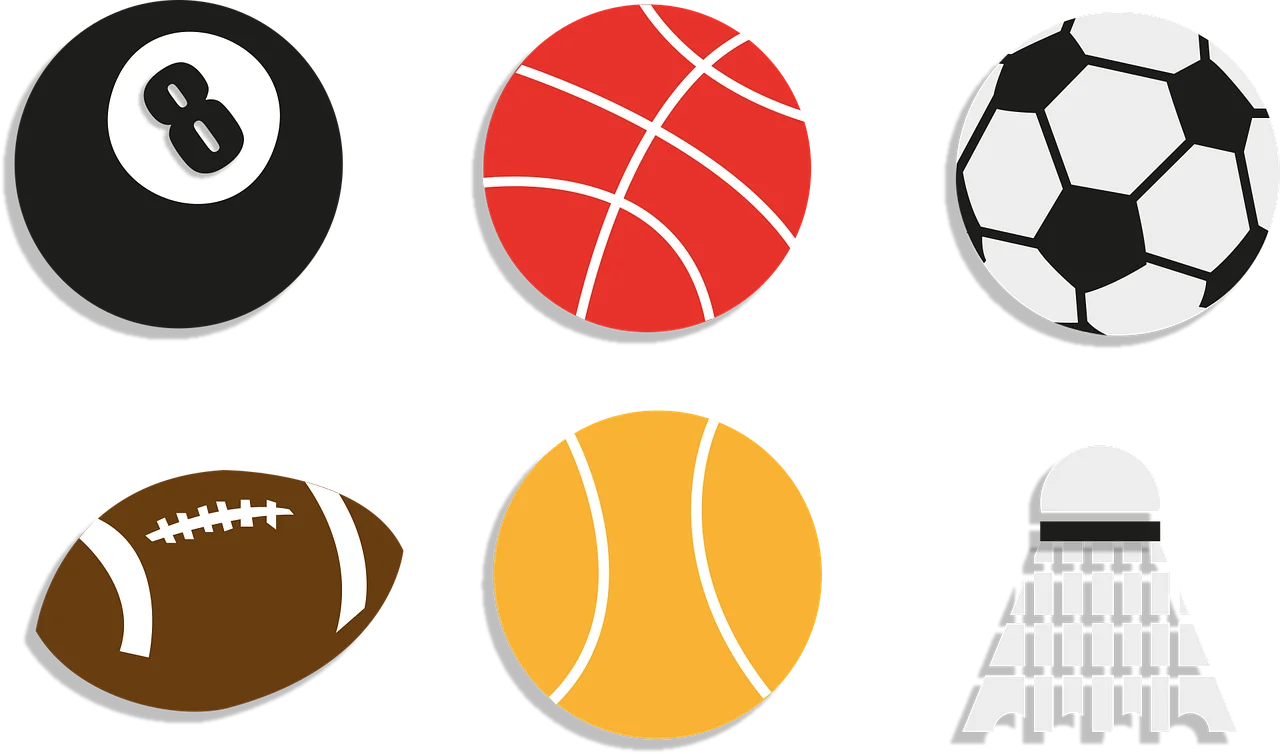 Sports Equipment Collection: A Comprehensive Clipart Illustration of Athletic Balls