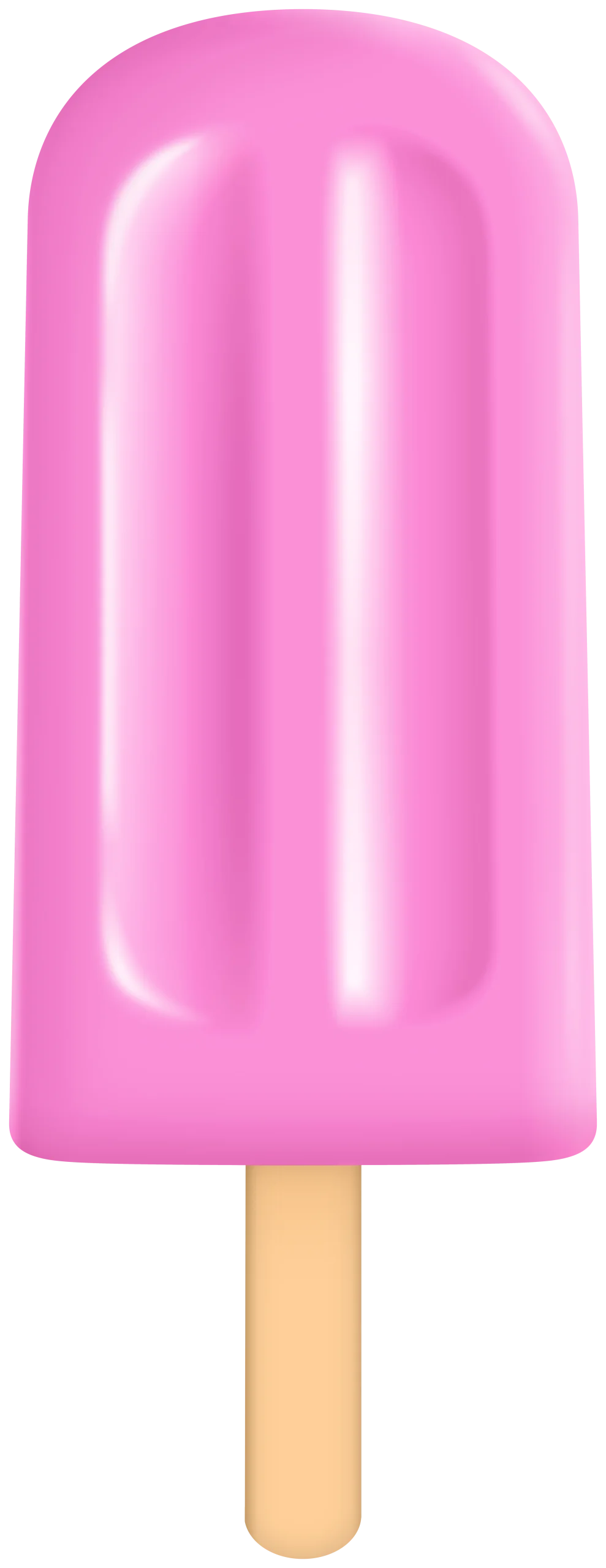 Sweet Delightful Pink Popsicle Clipart Illustration with Wooden Stick