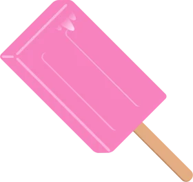 Sweet Pink Summertime Popsicle Clipart with Wooden Stick Design