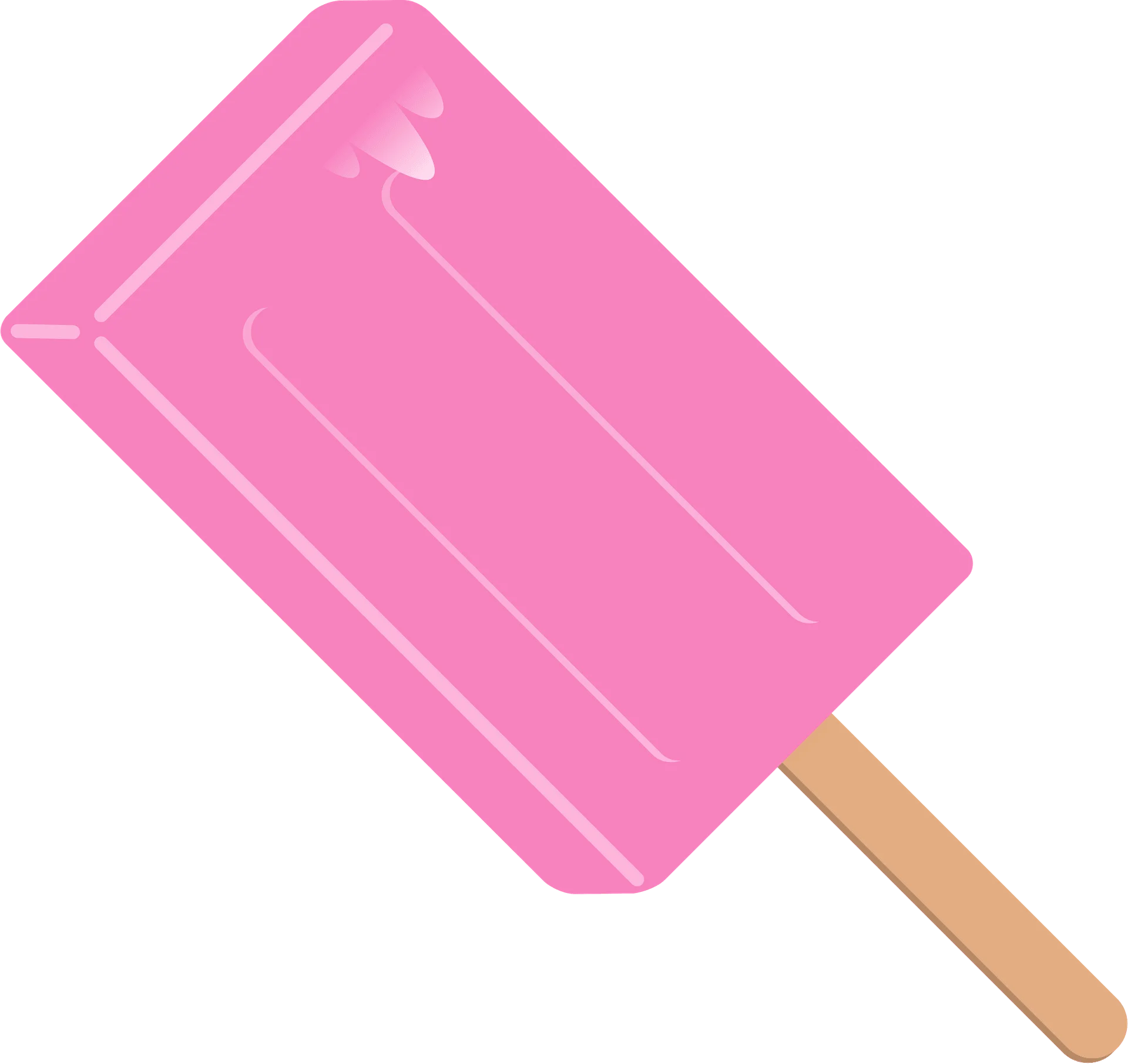 Sweet Pink Summertime Popsicle Clipart with Wooden Stick Design