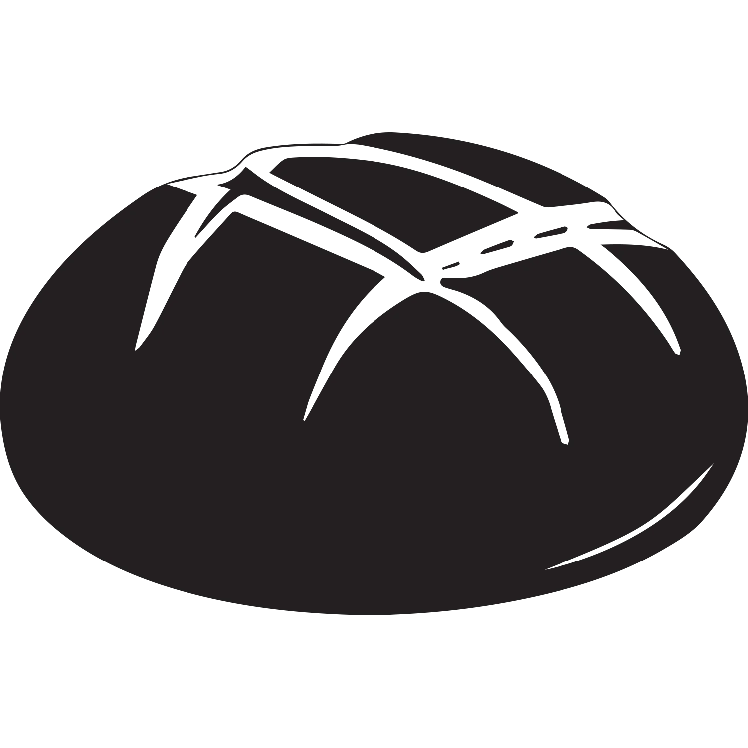 Traditional Round Sourdough Bread Clipart with Artisan Scoring Lines