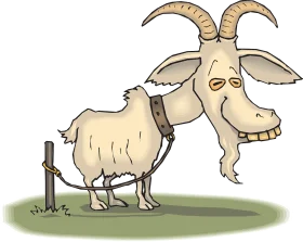 Whimsical Bearded Goat Clipart with Quirky Cartoon Style and Playful Expression