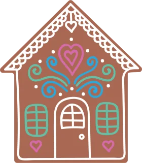 Whimsical Festive Gingerbread House Clipart with Delightful Decorative Elements