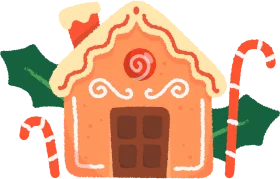 Whimsical Festive Gingerbread House Clipart with Holiday Cheer and Charm