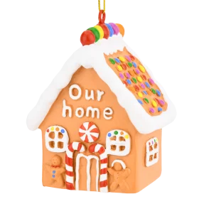 Whimsical Gingerbread House Clipart with Candy Embellishments and Festive Charm