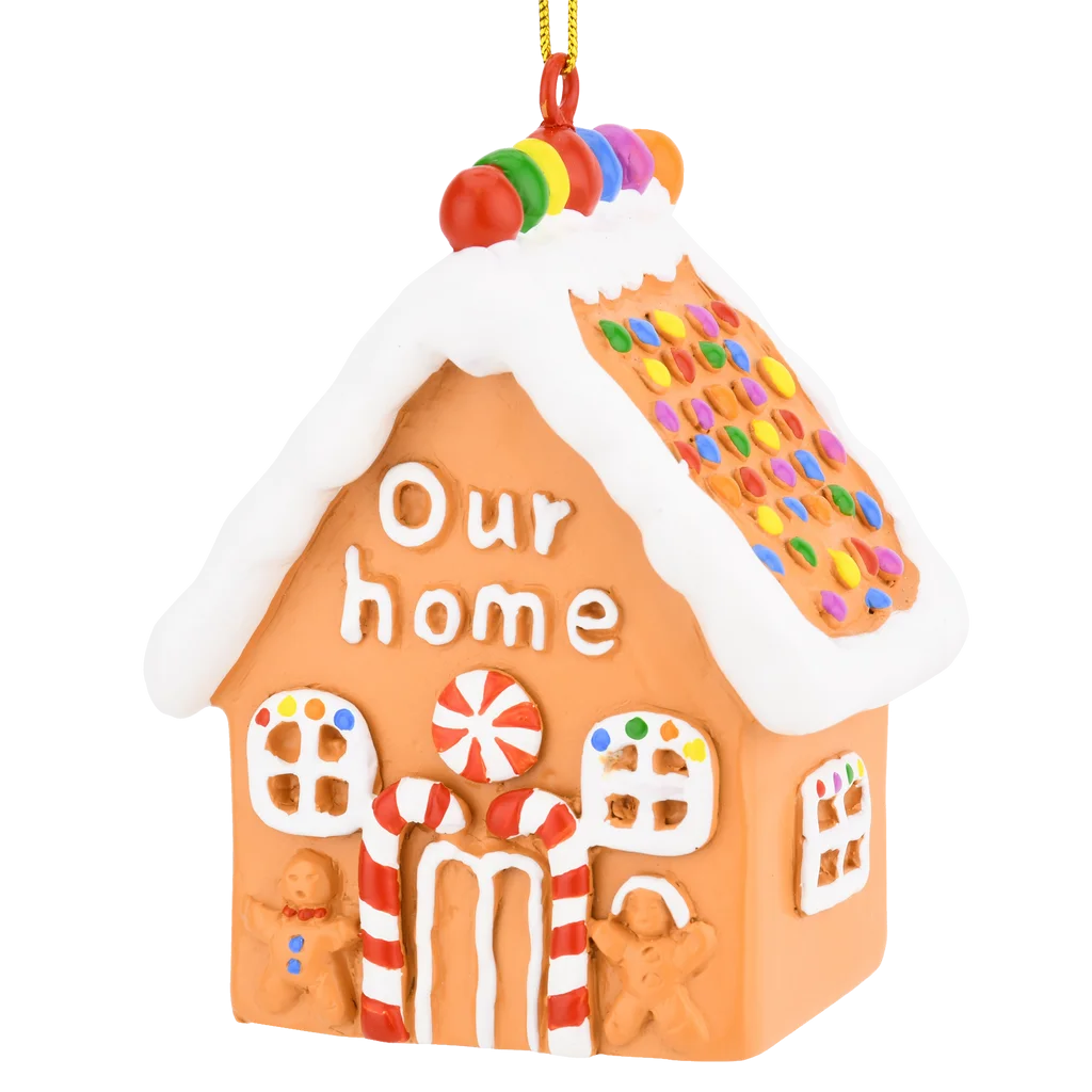 Whimsical Gingerbread House Clipart with Candy Embellishments and Festive Charm