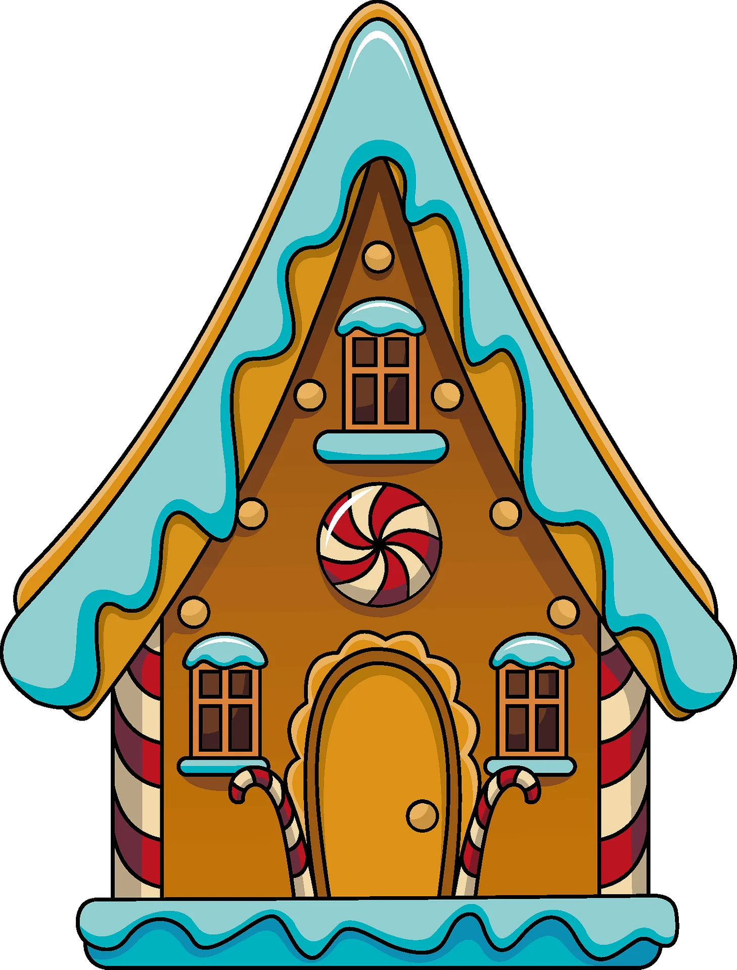 Whimsical Winter Wonderland Gingerbread House Clipart Design