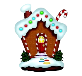 Whimsical Winter Wonderland Gingerbread House Delightful Clipart Illustration