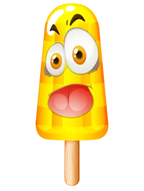 Whimsical Yellow Cartoon Popsicle Clipart with Expressive Animated Face