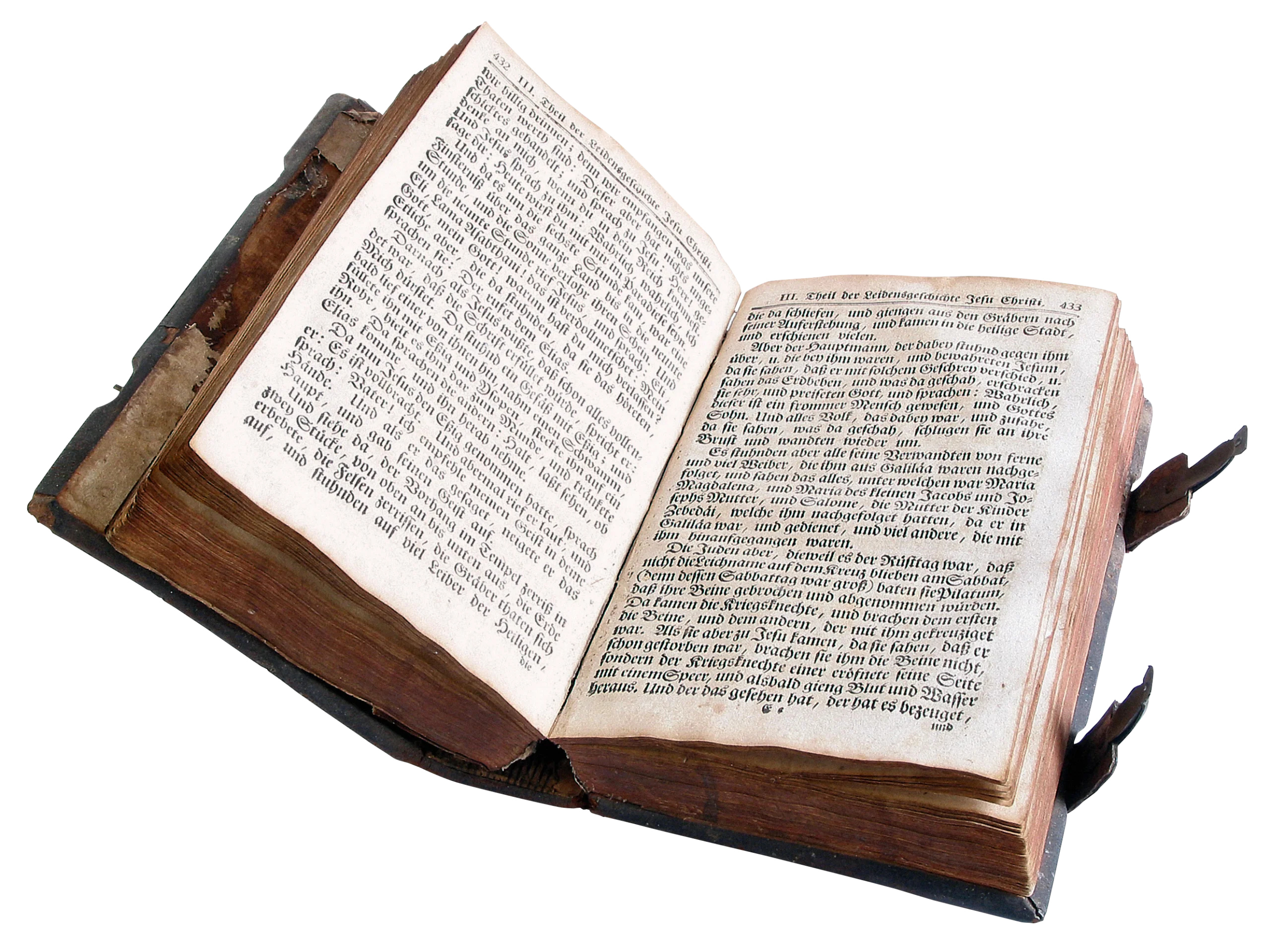 Antique Leather-Bound Open Book Clipart with Aged Manuscript Pages