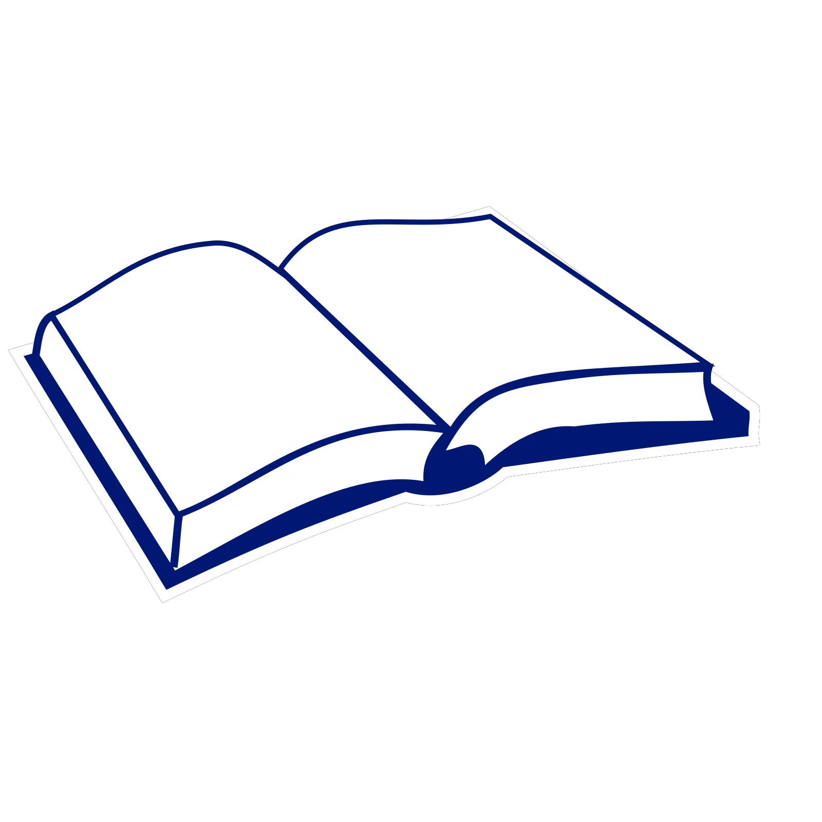 Elegant Blue Outline of an Open Book Clipart Illustration for Literature Lovers