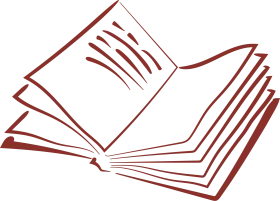 Elegant Crimson Open Book Clipart Illustration with Graceful Page Spread