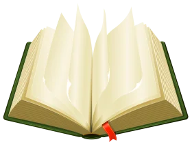 Elegant Green-Bound Open Book Clipart with Delicate Cream-Colored Pages