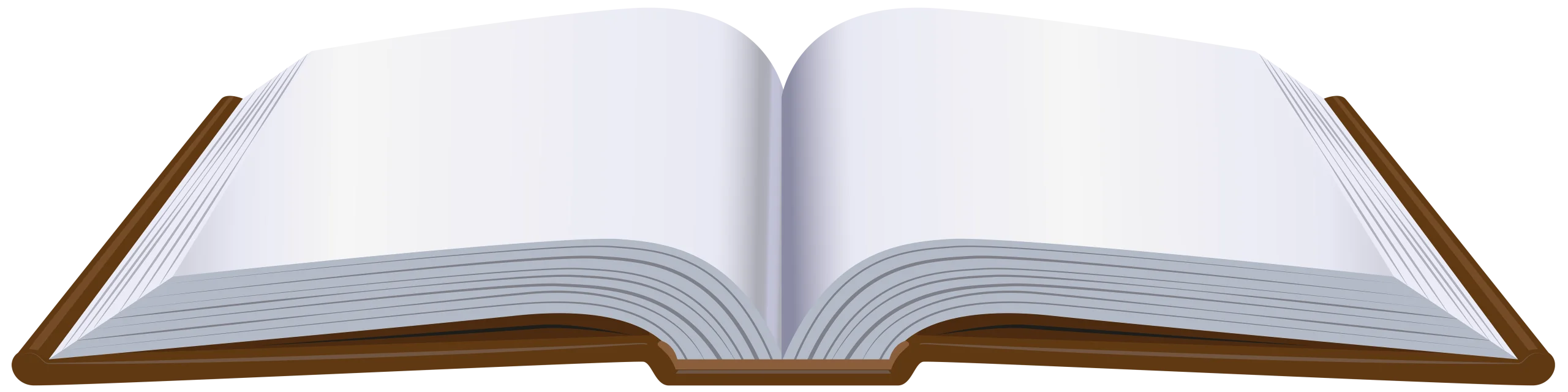 Elegant Open Book Clipart Illustration Showcasing Blank White Pages