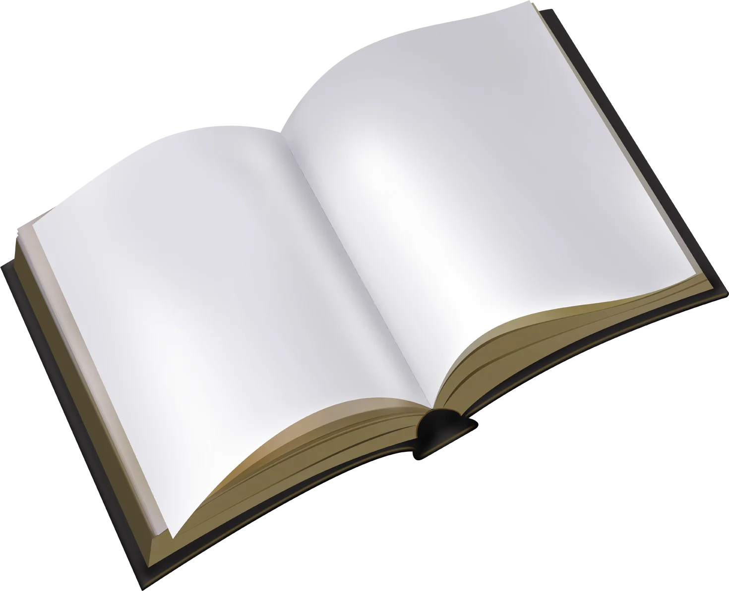 Elegant Open Book Clipart Illustration with Blank Pages and Soft Shading