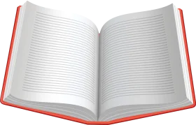 Elegant Open Book Clipart with Blank Pages and Red Binding Edges