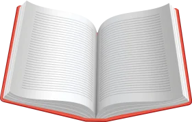 Elegant Open Book Clipart with Crisp White Pages and Scarlet Red Binding