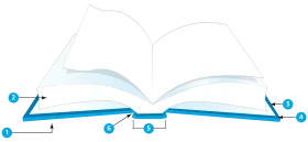 Minimalist Blue and White Open Book Clipart with Simple Line Design