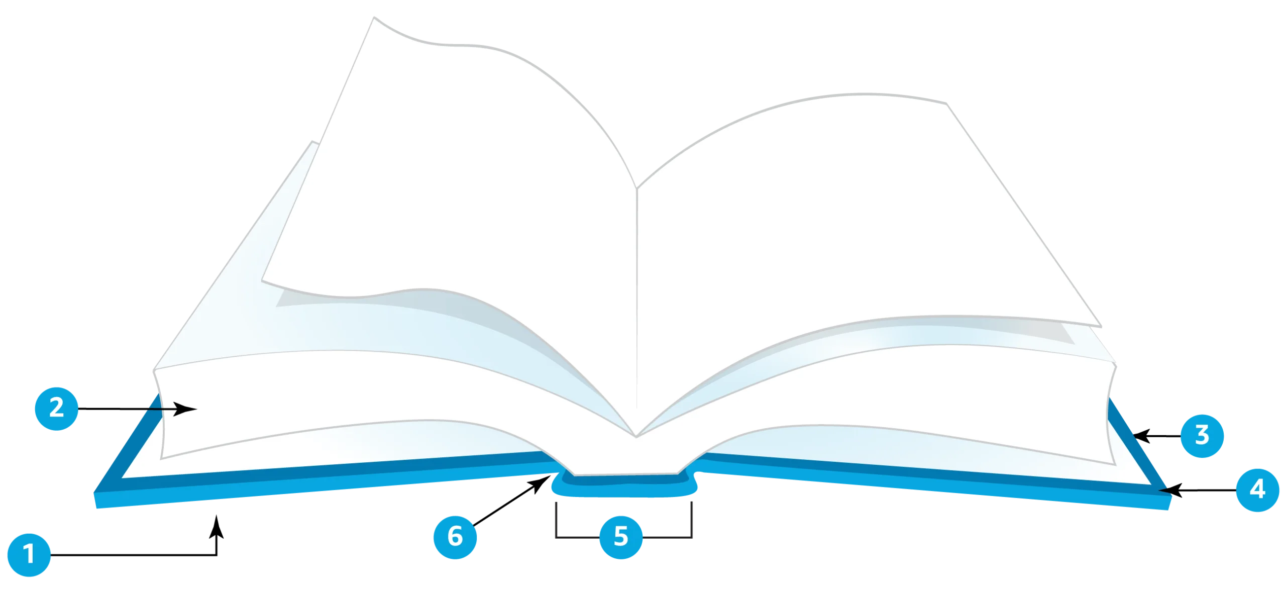 Minimalist Blue and White Open Book Clipart with Simple Line Design