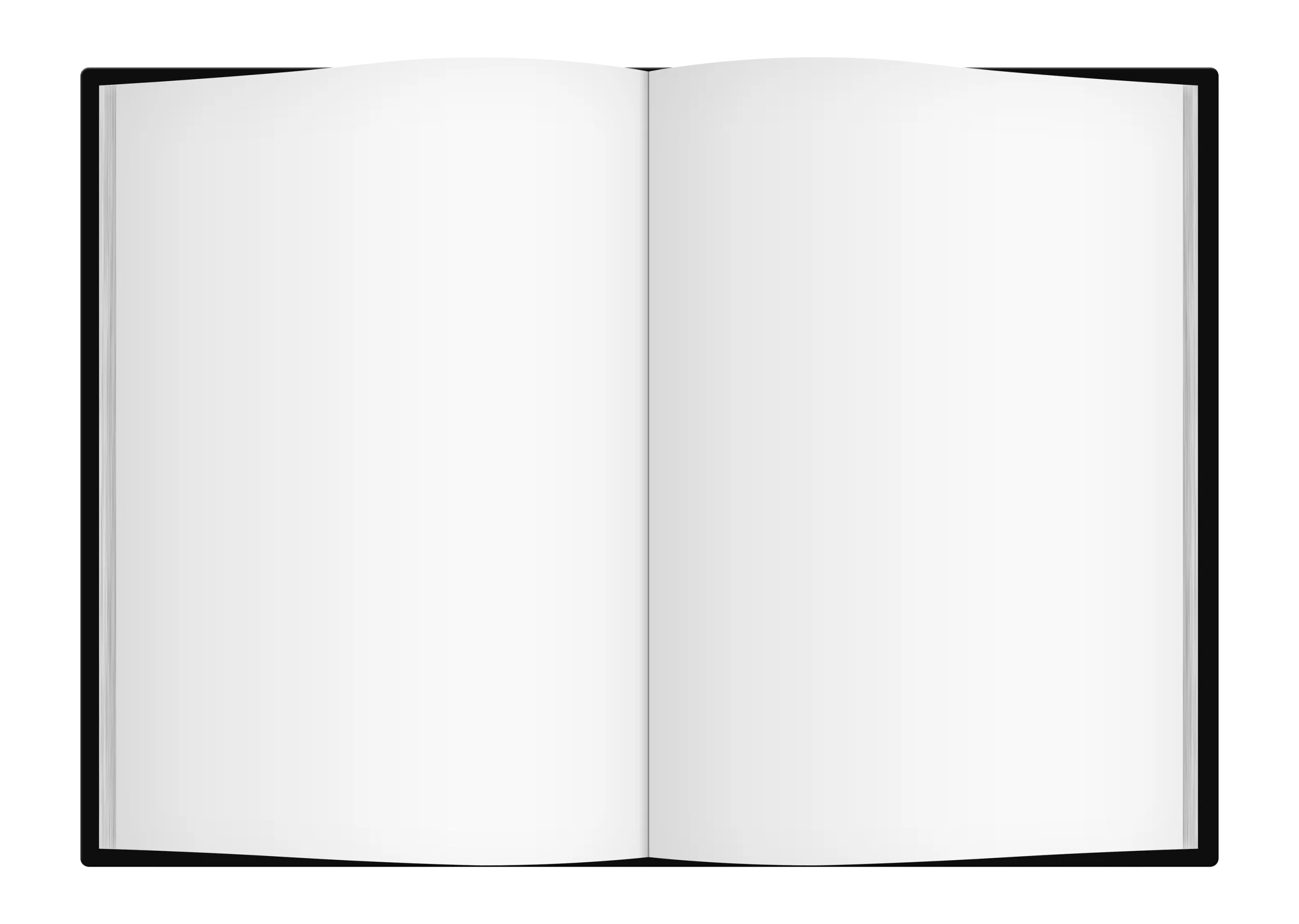 Minimalist Open Book Clipart Design - Simple Blank Page Illustration Template