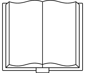 Simple Black and White Open Book Clipart Illustration Design Element