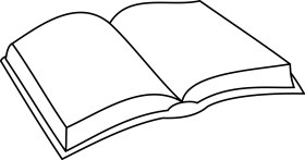 Simple Black and White Open Book Clipart Illustration for Reading Enthusiasts