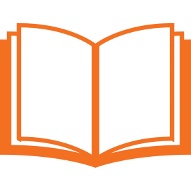 Simplified Orange Open Book Clipart Illustration for Educational Design
