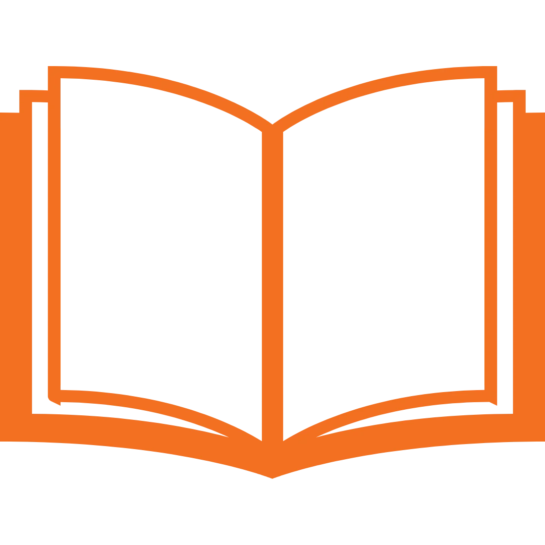 Simplified Orange Open Book Clipart Illustration for Educational Design