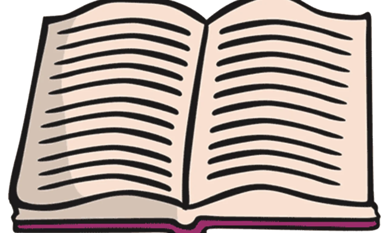 Softly Sketched Open Book Clipart Illustration with Gentle Page Lines