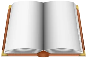 Vintage Blank Open Book Clipart Illustration with Realistic Leather Binding