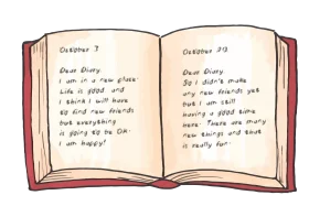 Vintage Open Book Clipart with Aged Pages and Soft Red Binding Illustration