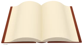 Vintage Open Book Clipart with Cream Pages and Rustic Brown Binding