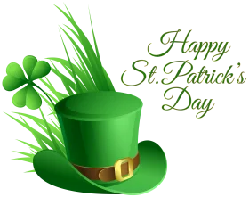 Festive St. Patrick's Day Leprechaun Hat and Shamrock Clipart Design