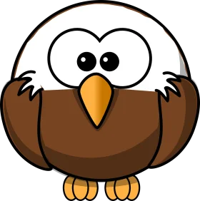Adorable Cartoon Bald Eagle Clipart - Whimsical Simplified Wildlife Design