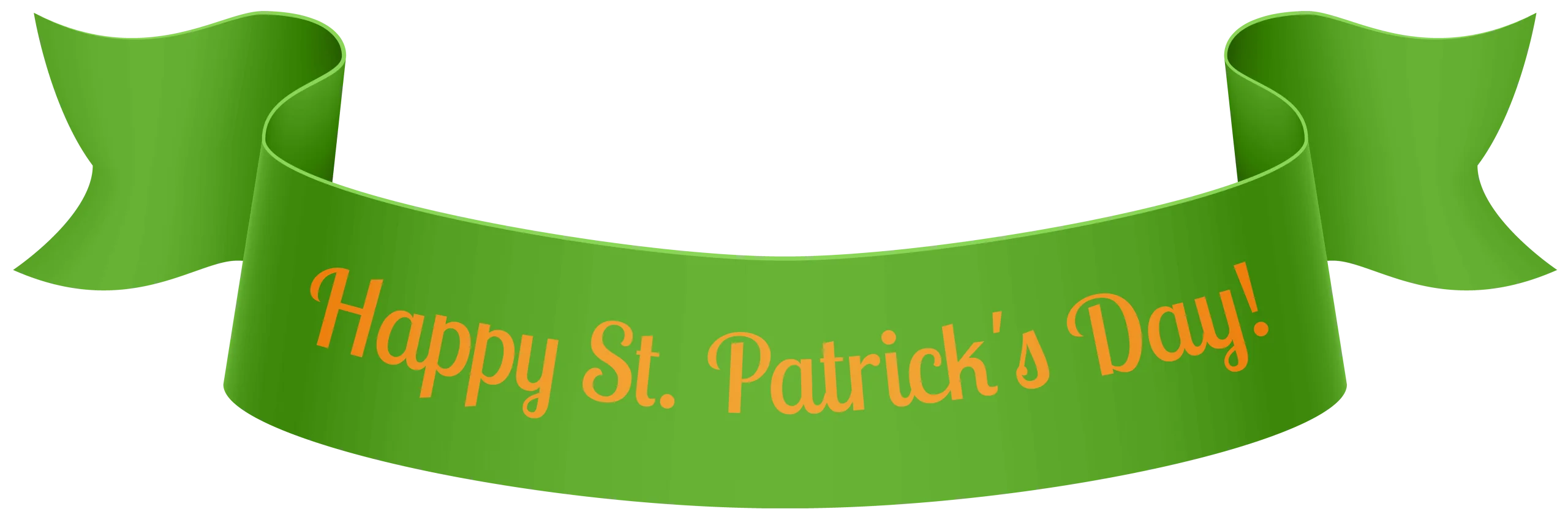 Elegant Green St. Patrick's Day Celebration Banner Clipart Design with Golden Text