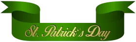 Elegant Green St. Patrick's Day Commemorative Ribbon Clipart Design