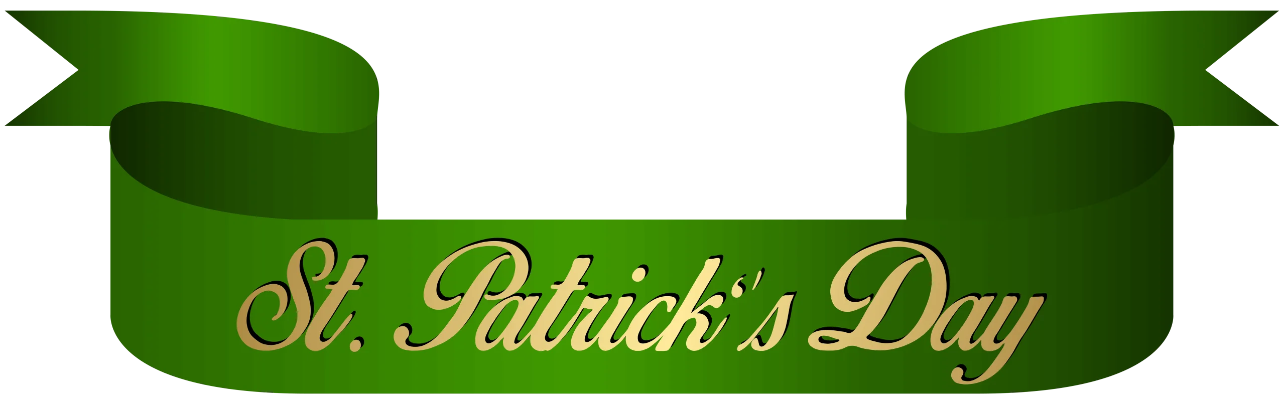 Elegant Green St. Patrick's Day Commemorative Ribbon Clipart Design