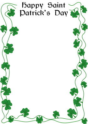 Elegant Saint Patrick's Day Shamrock Border Clipart Design with Celtic Charm