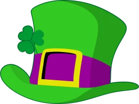 Festive Green Leprechaun Top Hat with Shamrock - St. Patrick's Day Clipart Design